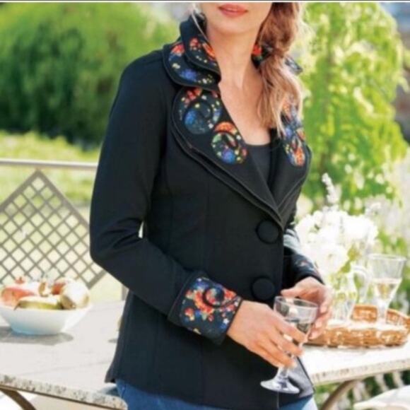 Soft surroundings la Parisian jacket blazer sz m - Picture 1 of 8